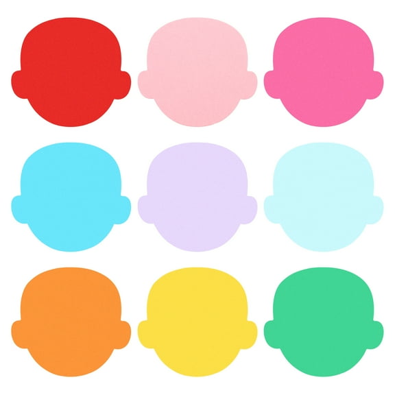 Uxcell Bulletin Cutouts Paper, 108Pcs Face Shape Paper Cut Out with Adhesive