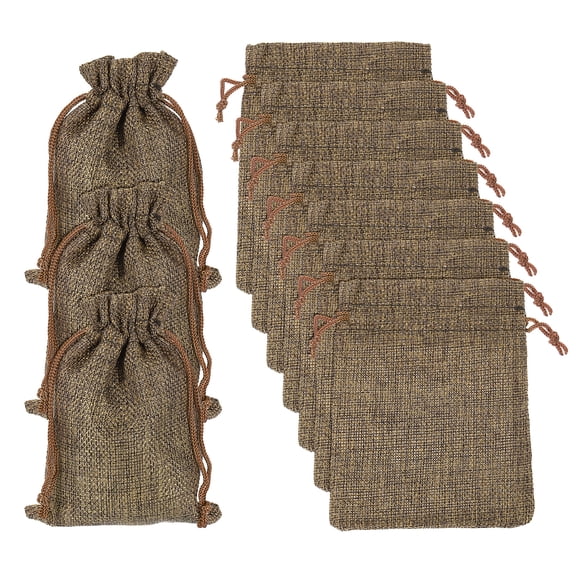 Uxcell Burlap Bags with Drawstring, Favor Sacks Jewelry Pouches for Gifts, Coffee