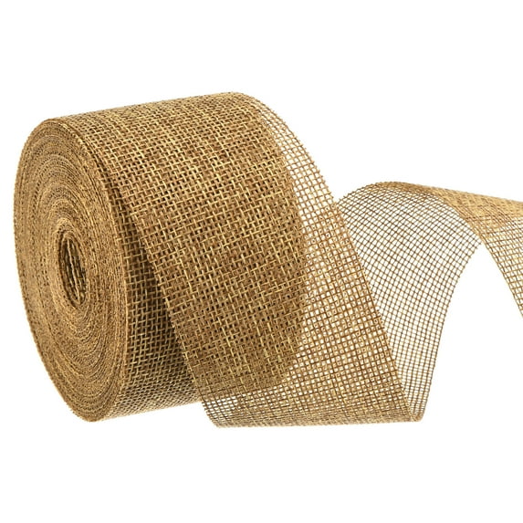 Uxcell Burlap Ribbon, Polyester Ribbon for Gift Wrapping Home Wedding Decor Chocolate