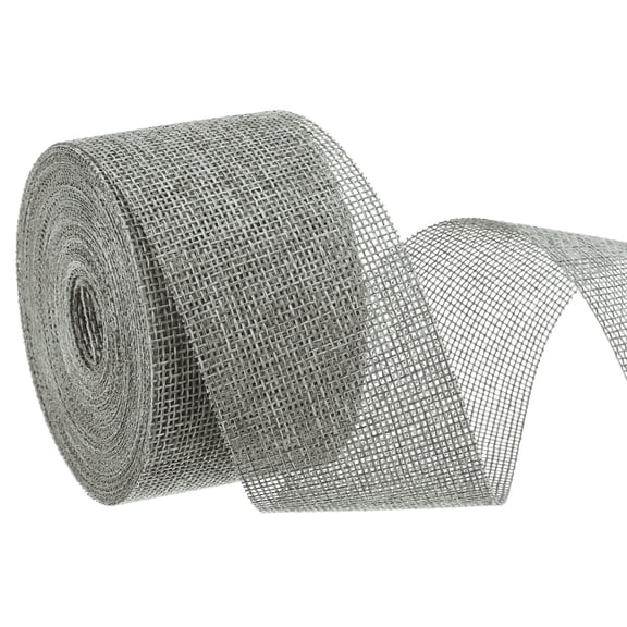 Uxcell Burlap Ribbon, Polyester Ribbon for Gift Wrapping Home Wedding Decor Grey