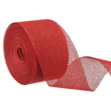 Uxcell Burlap Ribbon, Burlap Wired Ribbon for Gift Wrapping Home Wedding Decor Red