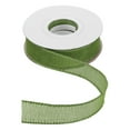thumbnail image 1 of Uxcell Burlap Wired Ribbon 1" x 10 Yard Wired Edge Ribbon Woven Strap, Deep Green, 1 of 7