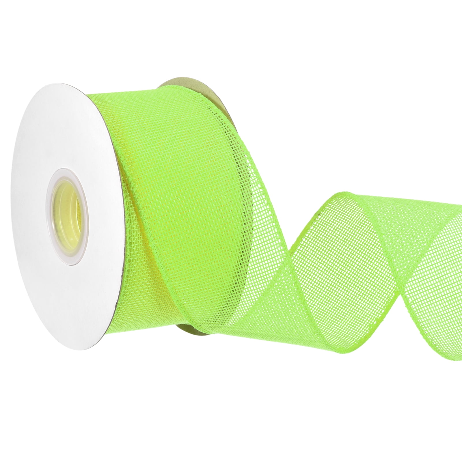 Uxcell Burlap Wired Ribbon, (2-1/2 Inch, 20 Yard, Apple Green), Wired Edge Ribbon