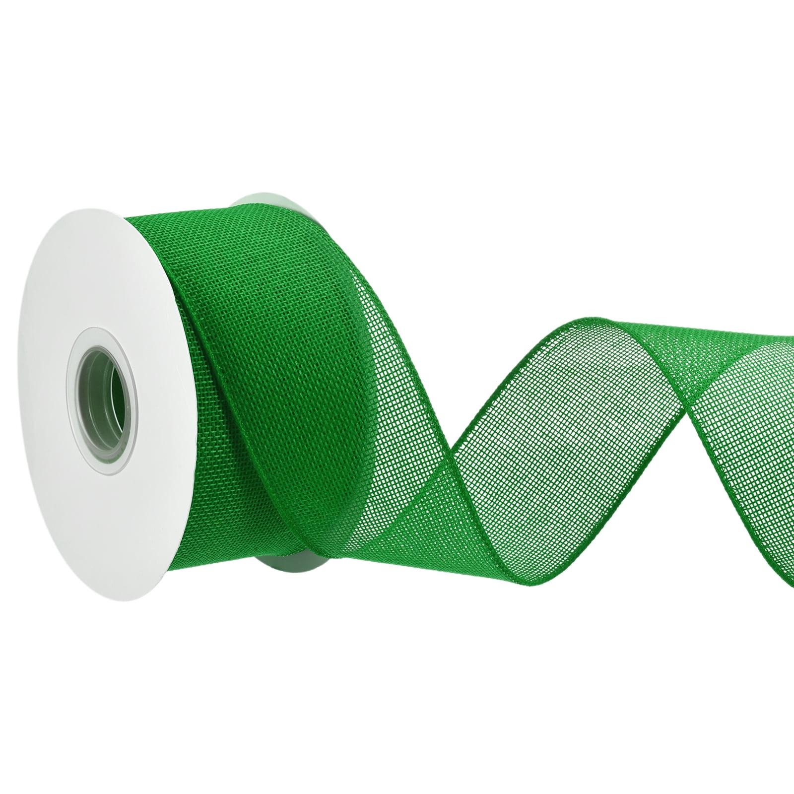 Uxcell Burlap Wired Ribbon, (2-1/2 Inch, 20 Yard, Forest Green), Wired Edge Ribbon