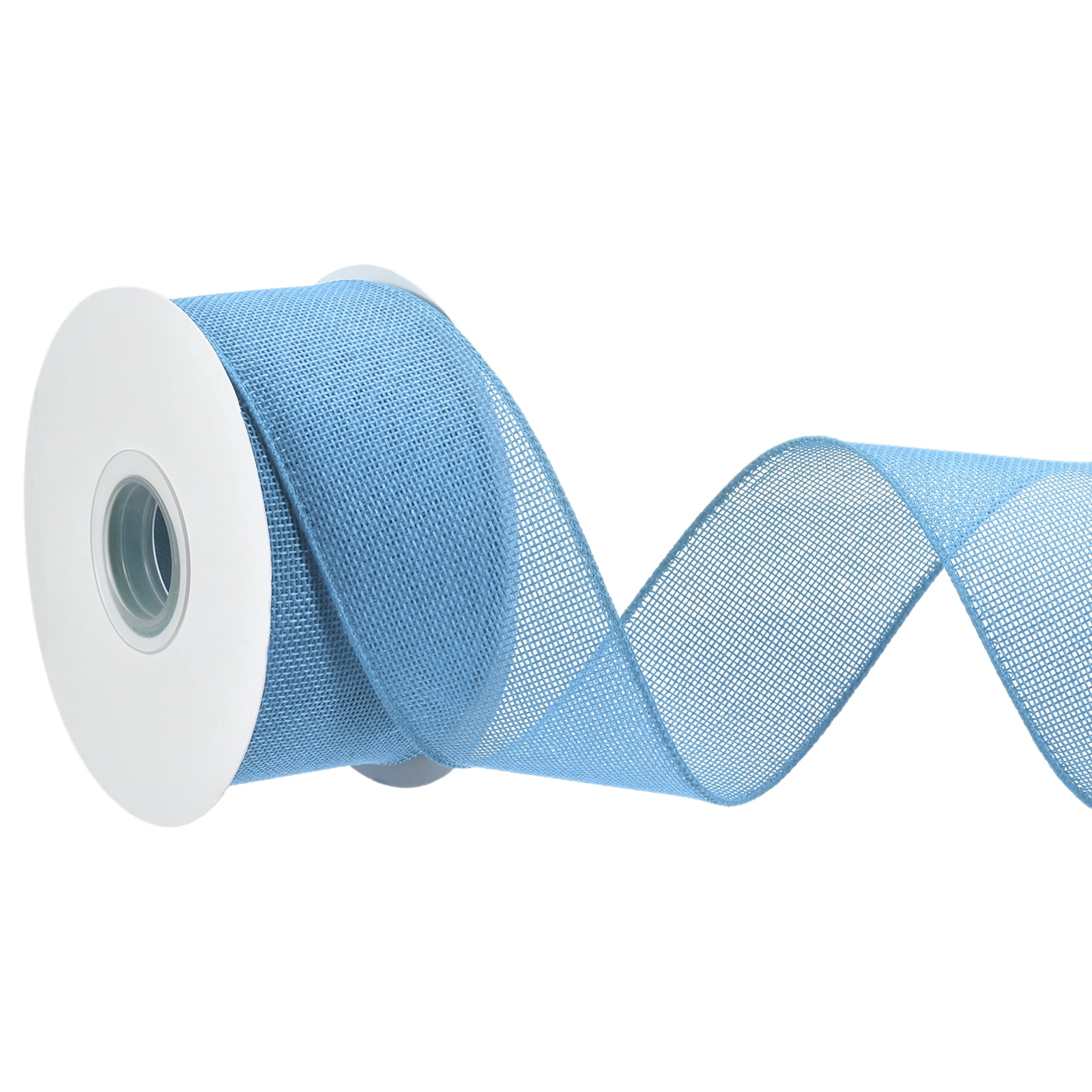 Uxcell Burlap Wired Ribbon, (2-1/2 Inch, 20 Yard, Light Blue), Wired Edge Ribbon