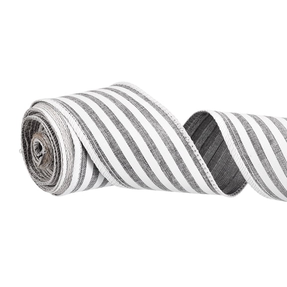 Uxcell Burlap Wired Ribbon, (2-3/8 Inch x 6.56 Yards, Gray), Wired Edge Ribbon, Suit for - Crafts/Wreath/Bow Making/Gift Wrapping/Christmas Tree Decoration