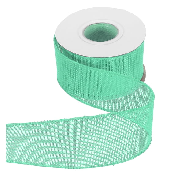 Uxcell Burlap Wired Ribbon 2" x 10 Yard Wired Edge Ribbon Woven Strap, Water Green
