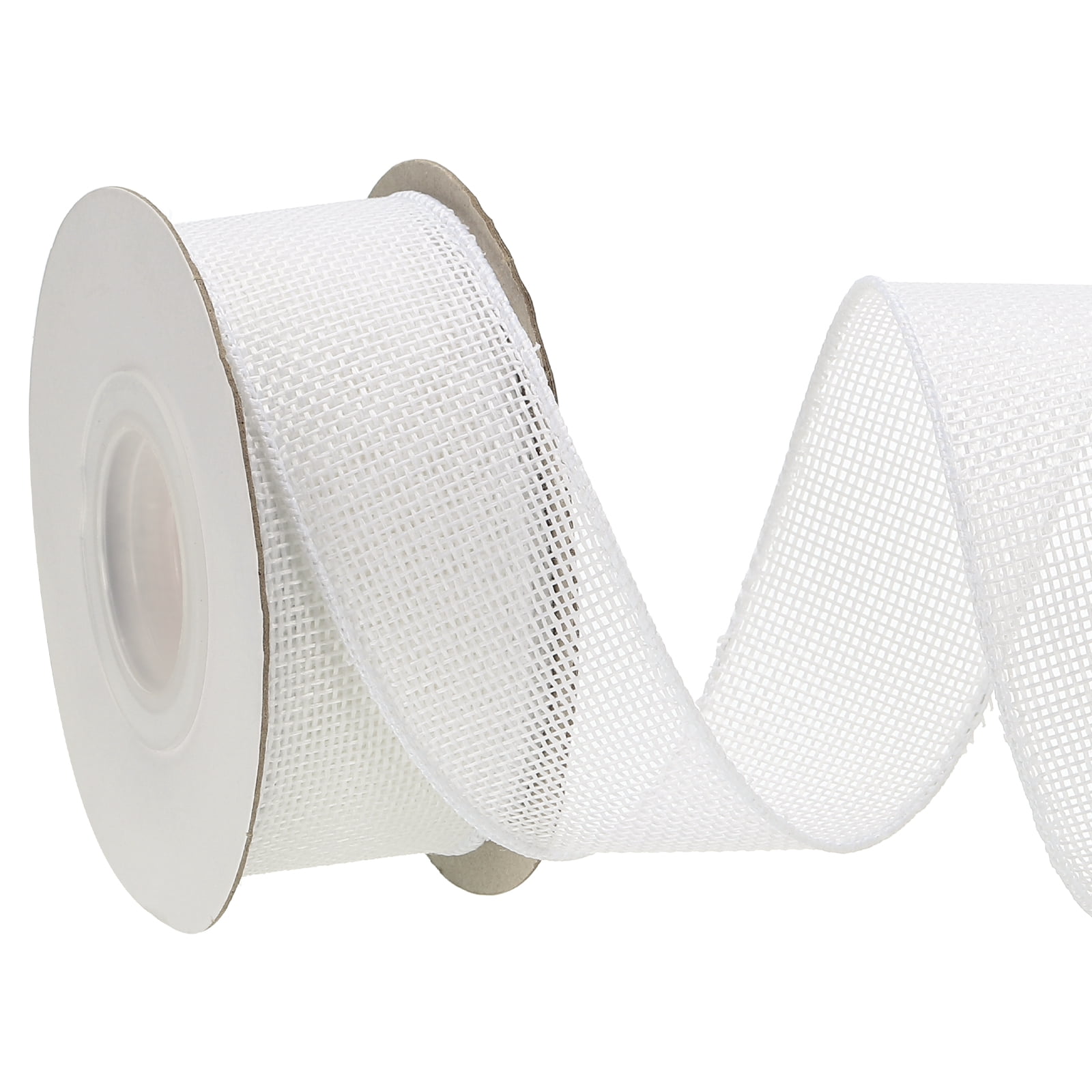 Uxcell Burlap Wired Ribbon Natural Jute Wired Edge Ribbons Solid Rustic ...