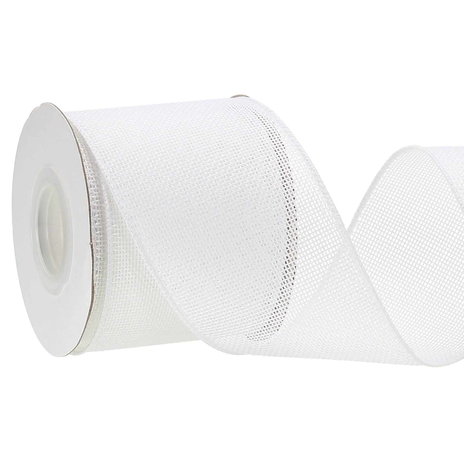 Uxcell Burlap Wired Ribbon Natural Jute Wired Edge Ribbons Solid Rustic ...