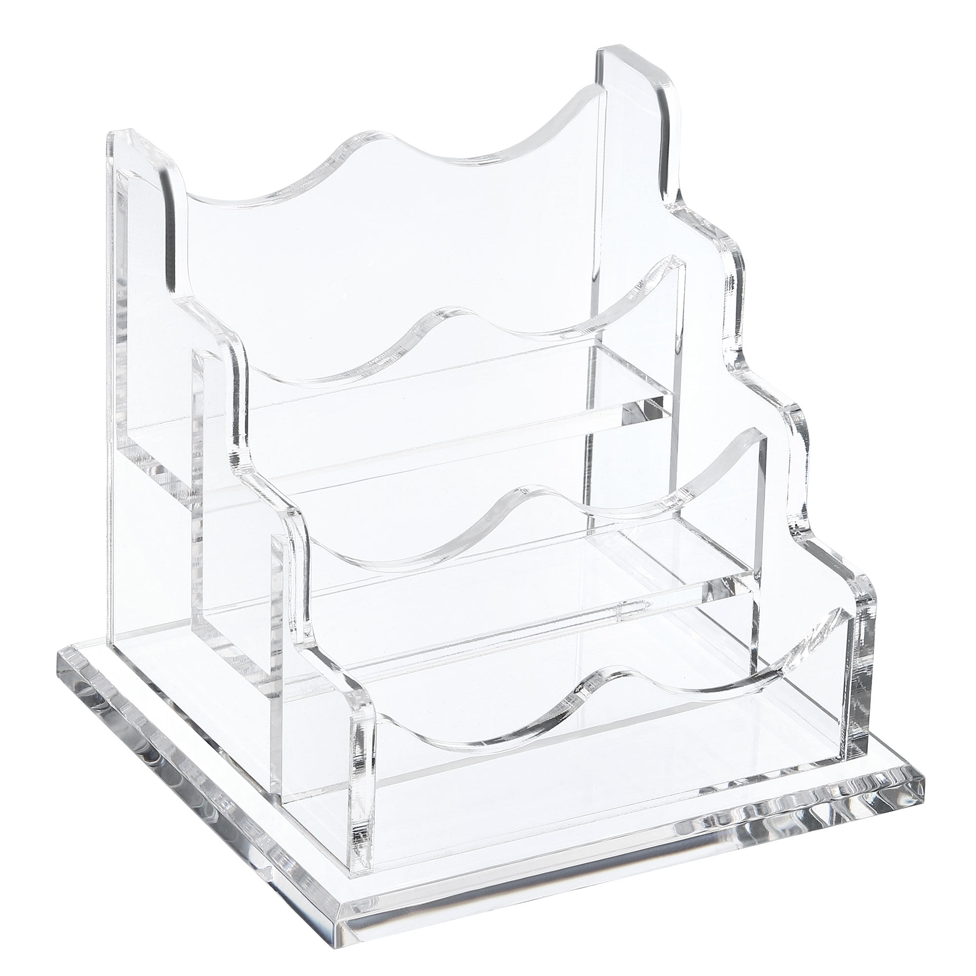 Uxcell Business Card Holder Acrylic 3 Slots Desktop Card Display Stand
