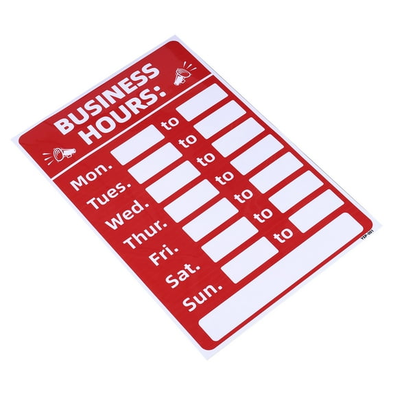 Uxcell Business Hour Sign Self Adhesive Operation Hour Sticker Red