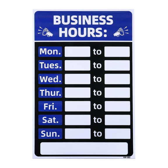 Uxcell Business Hour Sign Self Adhesive Operation Hour Decor with Number Sticker Blue 1 Set