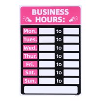 Uxcell Business Hour Sign Self Adhesive Operation Hour Decor with Number Sticker Pink 1 Set
