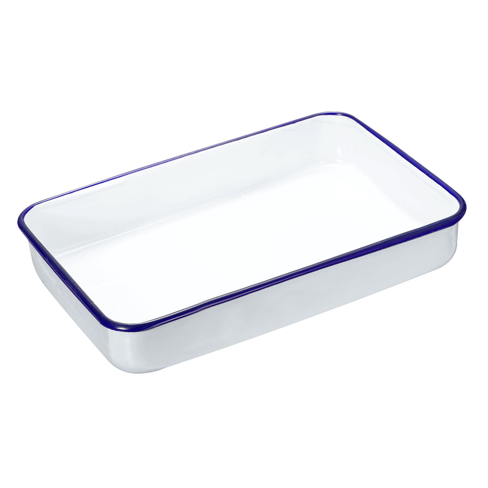 Uxcell Butcher Tray Palette 12" x 8" x 2" Metal Triple Enamel Coated Deepened Rectangular Tray Artist Painter Painting Tool for Art Paint Acrylic Watercolor Mixing