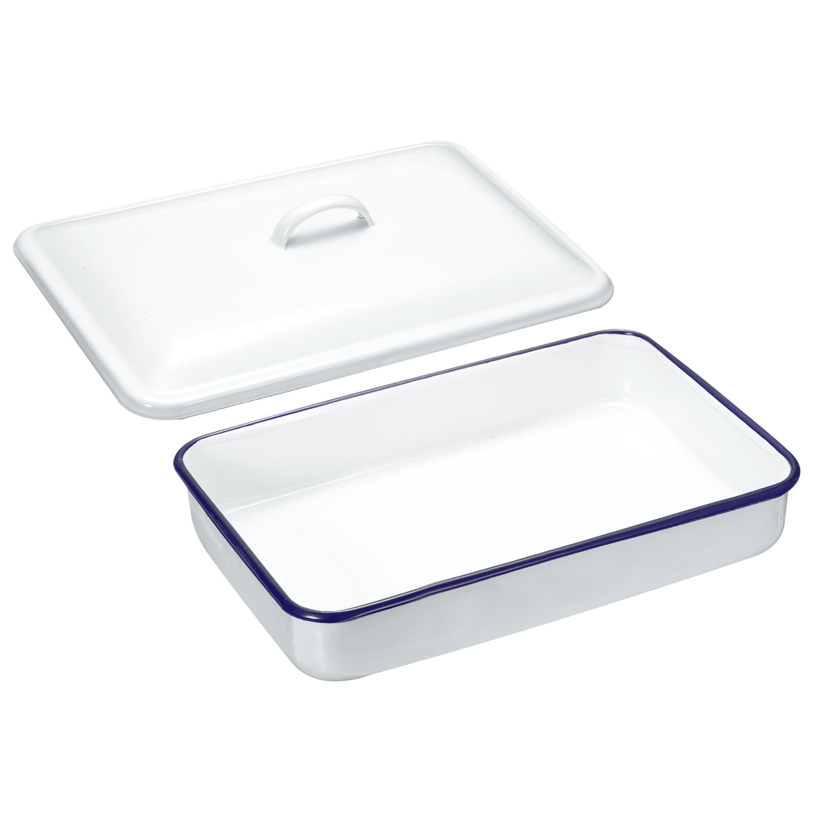Uxcell Butcher Tray Palette 12" x 8" x 2" Metal Triple Enamel Coated Rectangular Tray Artist Painter Painting Tool with Lid for Art Paint Acrylic Watercolor Mixing