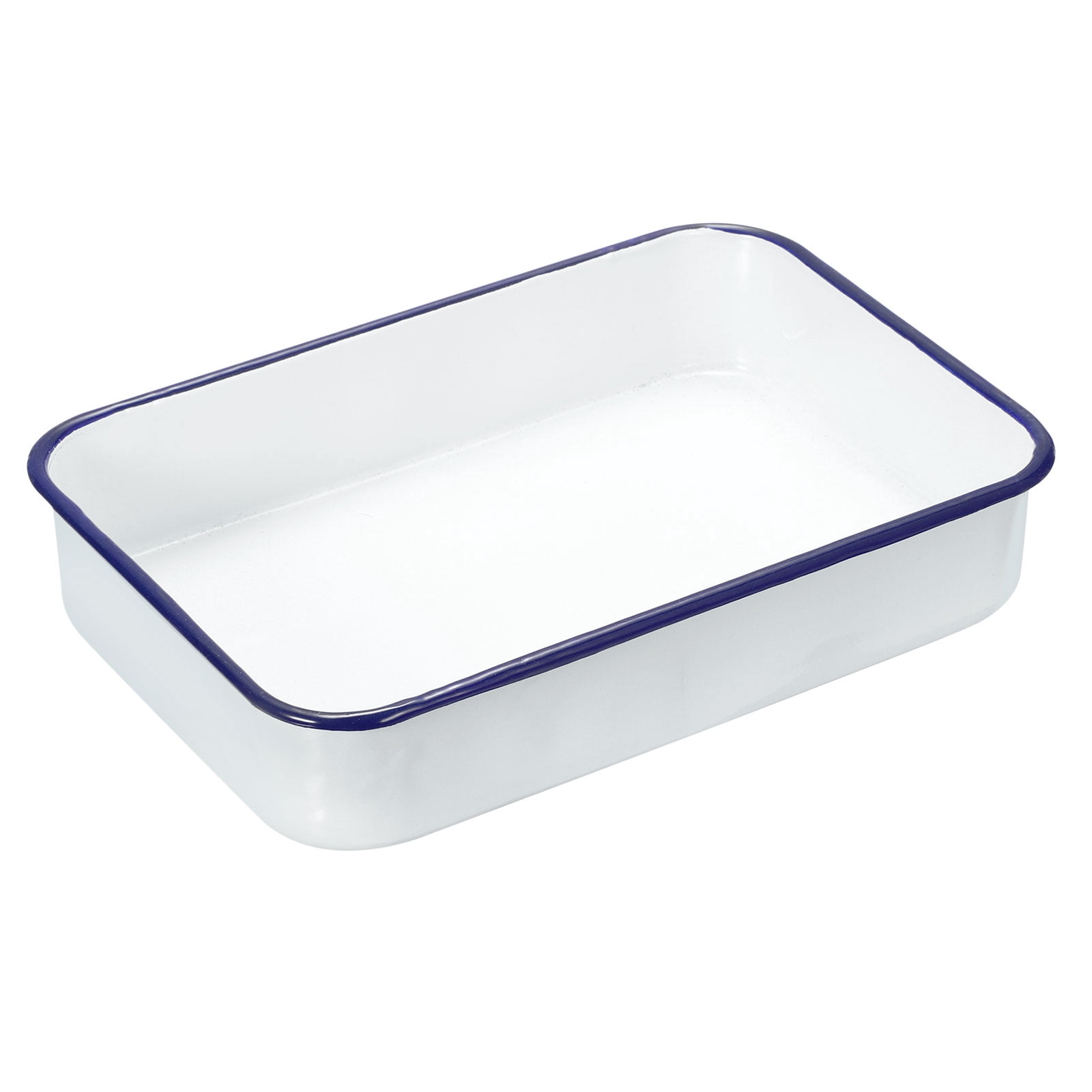 Uxcell Butcher Tray Palette 9.4" x 6.3" x 2" Metal Triple Enamel Coated Deepened Rectangular Tray Artist Painter Painting Tool for Art Paint Acrylic Watercolor Mixing