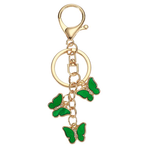 Uxcell Butterfly Charm, Enameled Keychain Cute Butterfly Pendant Keyring Purse Bag Accessories Green