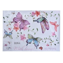 Uxcell Butterfly Flower Vine Wall Stickers Self-stick Artificial Decal for Bedroom 19.7"x 27.6"