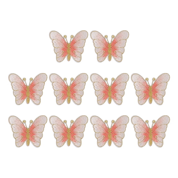 Uxcell Butterfly Iron on Patches, Embroidered Sew on Applique Repair Patch for Backpacks Clothing Shoes Light Pink