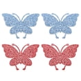 thumbnail image 1 of Uxcell Butterfly Rhinestone Patches, 4 Pcs Butterfly Shape Iron on Applique Patches Rhinestone Applique Glitter, Blue/Red, 1 of 6