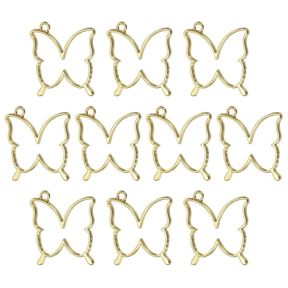 Uxcell Butterfly Shaped Alloy Open Back Bezel Pendants DIY Hollow Resin Frame, Gold Tone 20 Pack