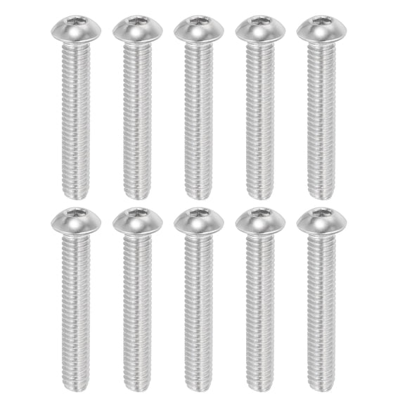 Uxcell Button Head Socket Cap Screws 304 Stainless Steel 18-8 Socket Cap Screw Allen Hex Drive Full Thread 5/16-18x2"
