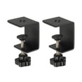 thumbnail image 1 of Uxcell C Clamps, 2 Pcs Heavy Duty Metal Black Desk Clamp Adjustable Mounting Table Clamp with Protective Pad for Fixing Acrylic Glass Plastic Wood Sheets, Black, 1 of 6