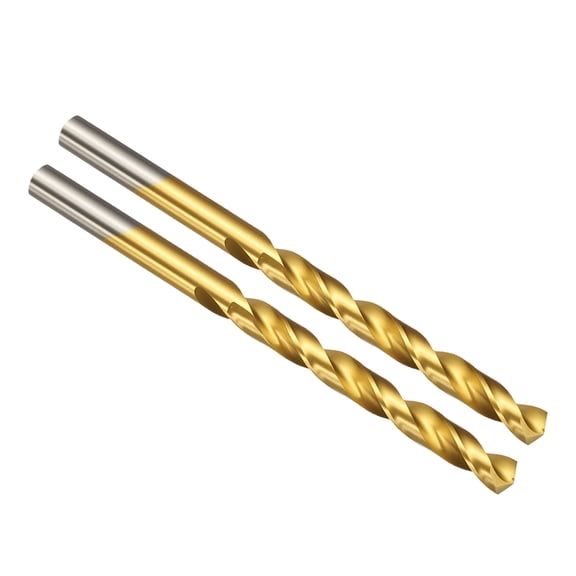 Uxcell C Drill Bit, M42 8% Cobalt High-Speed Steel Jobber Straight Shank 135 Titanium Nitride (TiN) Coated for Hard Metal Stainless Steel - 2 Pack