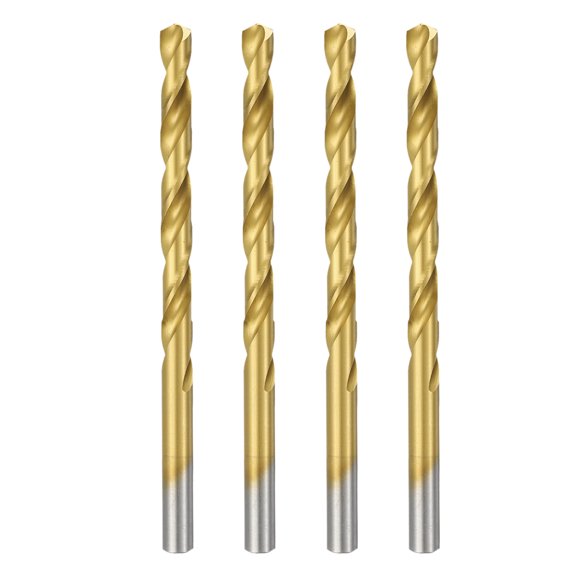 Uxcell C M35 HSS 135 Titanium Coated Carbide Drill Bit 4 Pack, Drill Bit Round Shank Professional Industrial Drilling Tool for Stainless Steel Cast Iron Hard Metal