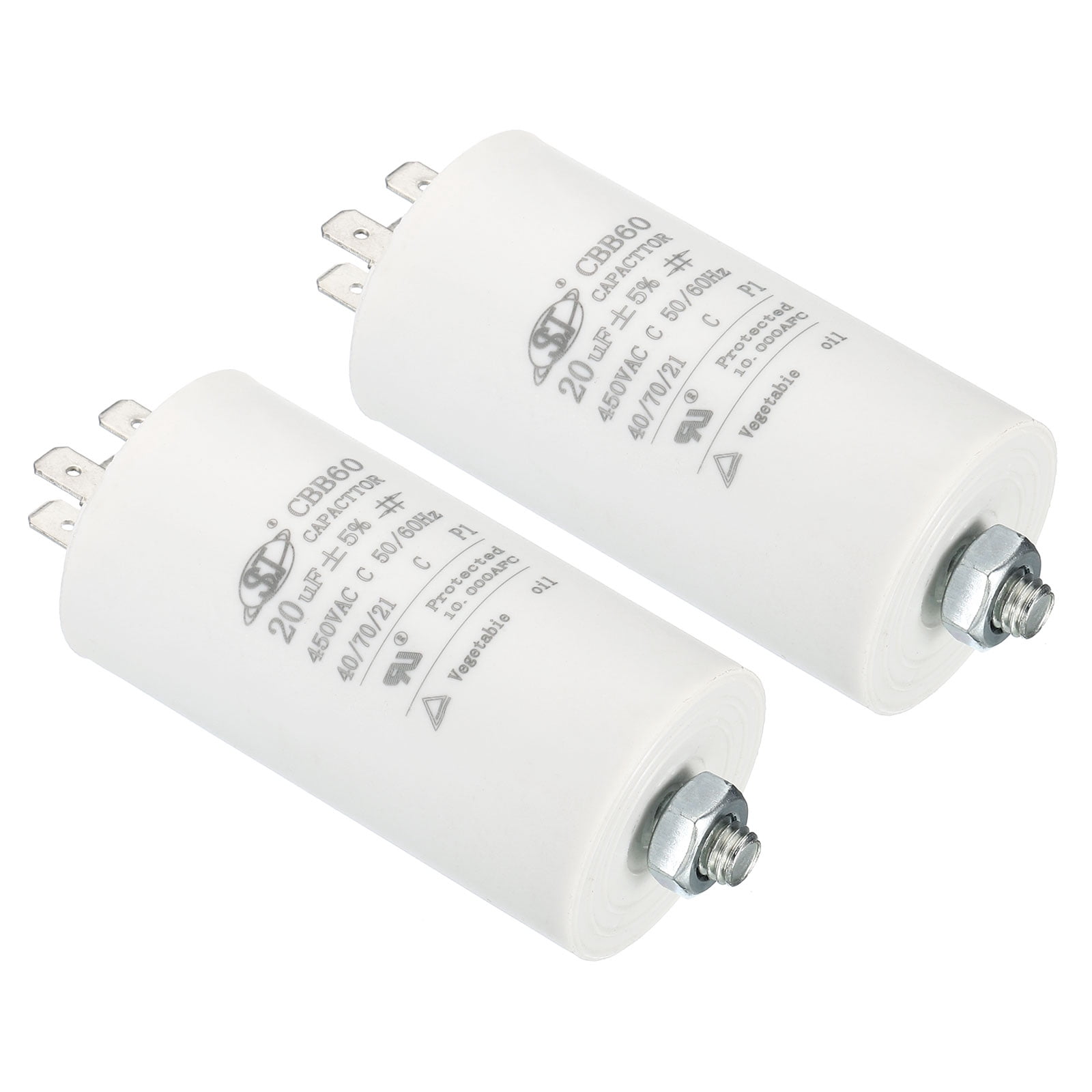 PATIKIL CBB60 70µF Condensator – 4 Pins – 450V AC – Voor Pompen, Motoren En Airco's – 125x50mm