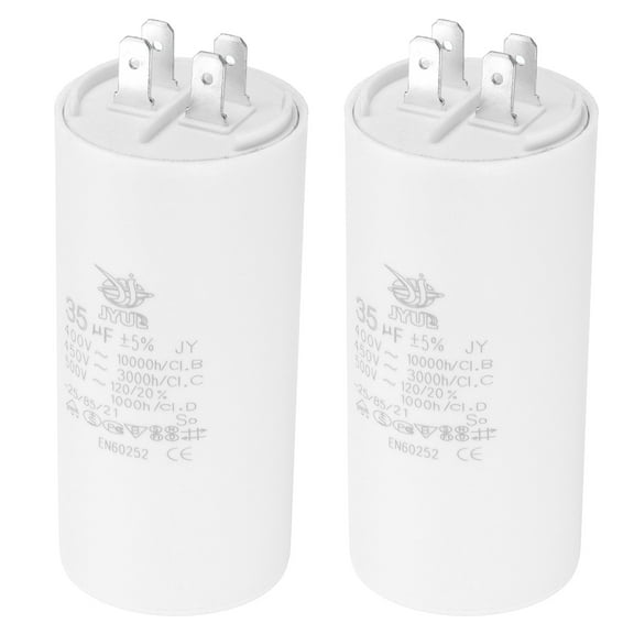 Uxcell CBB60 35uf Run Capacitor,2Pcs AC450V 4Pin Double Insert for Motor Star 95x45mm