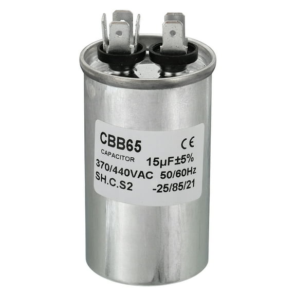Uxcell CBB65 15uF Run Capacitor,15mfd 1Pcs AC 370/440V Aluminum Case with 2 Terminal
