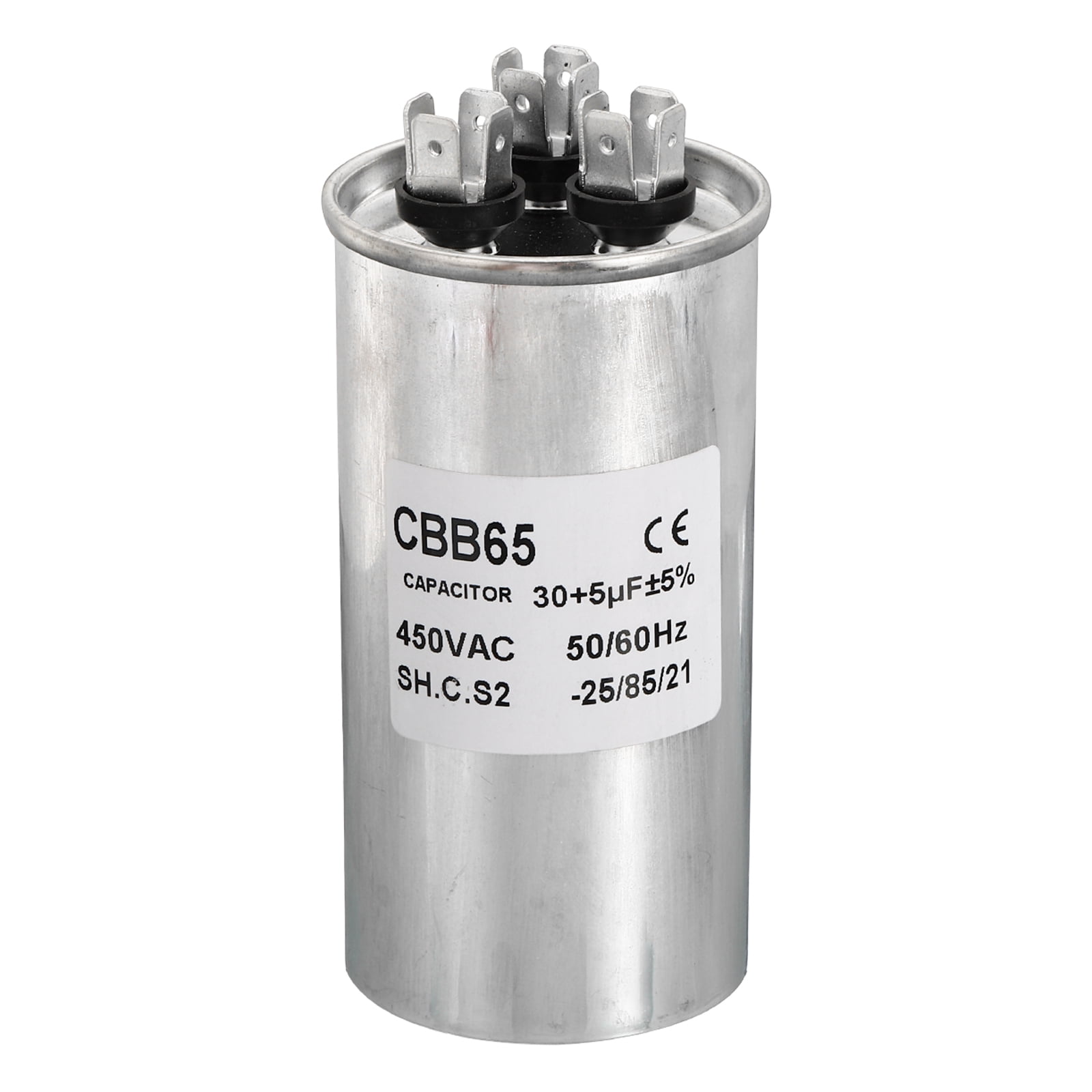 Uxcell CBB65 30+5uF Run Capacitor,30+5mfd 1Pcs AC 450V Aluminum Case with 3 Terminal