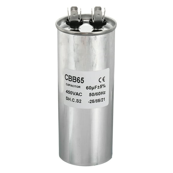 Uxcell CBB65 60uF Run Capacitor,60mfd 1Pcs AC 450V Aluminum Case with 2 Terminal
