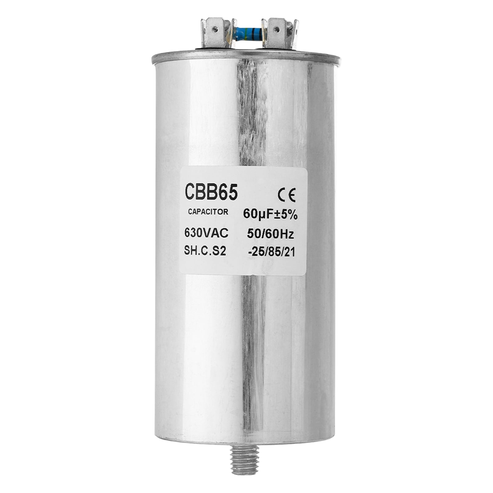 Uxcell CBB65 60uF Run Capacitor,60mfd AC 630V Aluminum Case with 2 Terminal M10 Screw