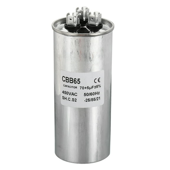 Uxcell CBB65 70+5uF Run Capacitor,70+5mfd 1Pcs AC 450V Aluminum Case with 3 Terminal