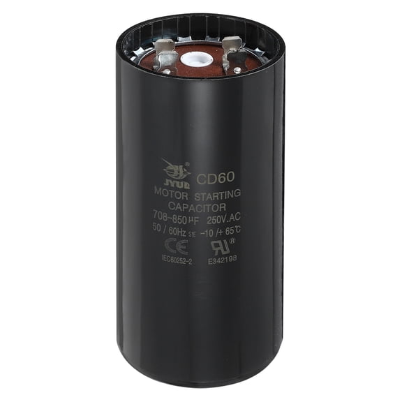 Uxcell CD60 Capacitor 708-850 UF/Mfd, 250 VAC CD60 Run Motor Start Capacitor for Electric Fan Motor Starting Well Pump, Black