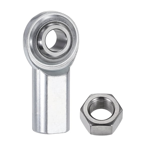 Uxcell CF5 Rod End Bearing 1/2 Inch Bore, 1/2-20 Right Hand Female Thread, Self-Lubricating Joint Rod Ends with Jam Nut