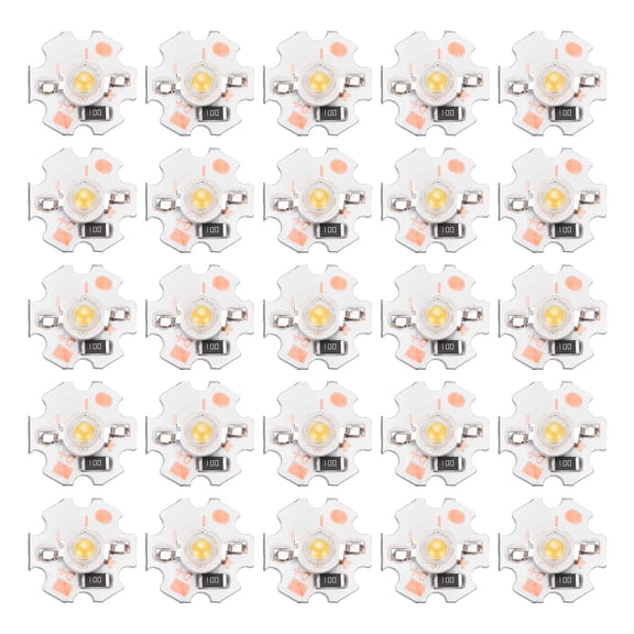 Uxcell COB LED Chip 1W 5V LED Lamp Beads Chip Bulb 200lm 3000-3200K Warm White, 25Pcs