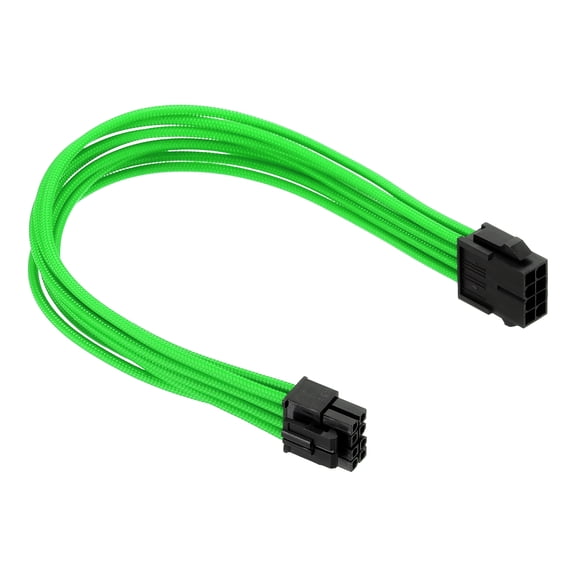 Uxcell CPU Power Cable 12 Inch(30cm) 18AWG EPS-12V, 1Pcs CPU 8 Pin Male to 8 Pin(4+4 Detachable) Male for Motherboard Power Adapter, Black Green