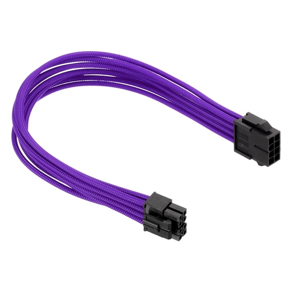 Uxcell CPU Power Cable 12 Inch(30cm) 18AWG EPS-12V, 1Pcs CPU 8 Pin Male to 8 Pin(4+4 Detachable) Male for Motherboard Power Adapter, Black Purple