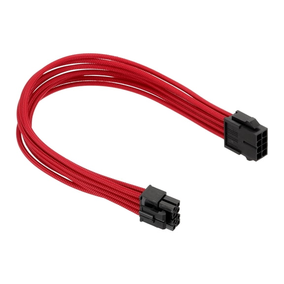 Uxcell CPU Power Cable 12 Inch(30cm) 18AWG EPS-12V, 1Pcs CPU 8 Pin Male to 8 Pin(4+4 Detachable) Male for Motherboard Power Adapter, Black Red