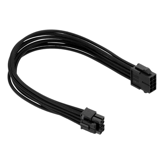 Uxcell CPU Power Cable 12 Inch(30cm) 18AWG EPS-12V, 1Pcs CPU 8 Pin Male to 8 Pin(4+4 Detachable) Male for Motherboard Power Adapter, Black