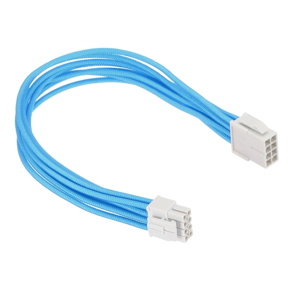 Uxcell CPU Power Cable 12 Inch(30cm) 18AWG EPS-12V, 1Pcs CPU 8 Pin Male to 8 Pin(4+4 Detachable) Male for Motherboard Power Adapter, White Blue