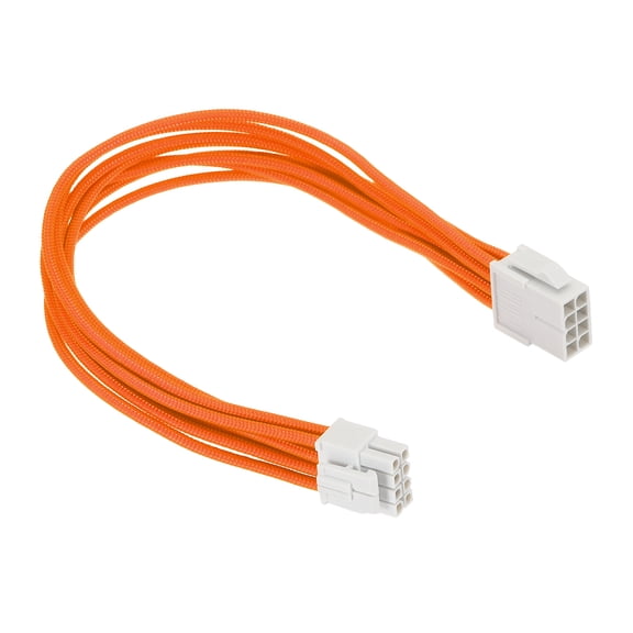 Uxcell CPU Power Cable 12 Inch(30cm) 18AWG EPS-12V, 1Pcs CPU 8 Pin Male to 8 Pin(4+4 Detachable) Male for Motherboard Power Adapter, White Orange