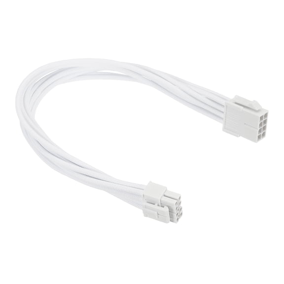 Uxcell CPU Power Cable 12 Inch(30cm) 18AWG EPS-12V, 1Pcs CPU 8 Pin Male to 8 Pin(4+4 Detachable) Male for Motherboard Power Adapter, White