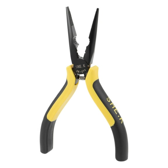 Uxcell CR-V Steel Black Phosphate Needle Nose Plier 6-inch with Side Cutter