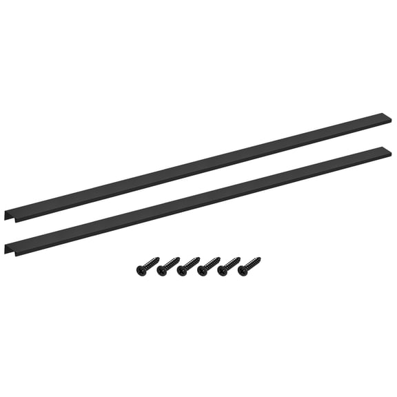 Uxcell Cabinet Finger Edge Pull, 2pcs 800mm/31.5 Aluminum Alloy Back Mount Hidden Cabinet Pulls for Drawer, Black
