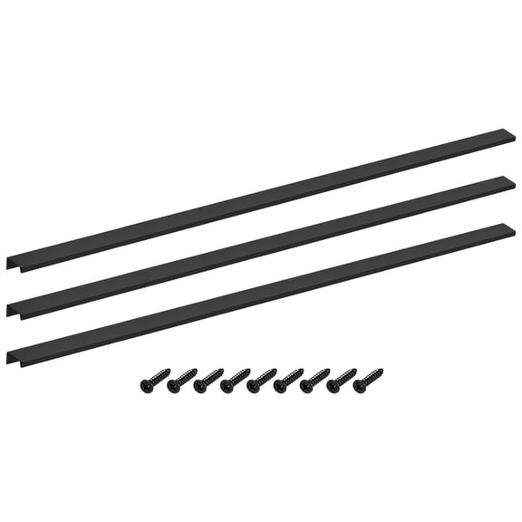 Uxcell Cabinet Finger Edge Pull, 3pcs 800mm/31.5 Aluminum Alloy Back Mount Hidden Cabinet Pulls for Drawer, Black