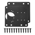 thumbnail image 1 of Uxcell Cabinet Hinge Repair Plate, 2 Set 90mm/3.54" Stainless Steel Door Hinge Repair Kit, Black, 1 of 7